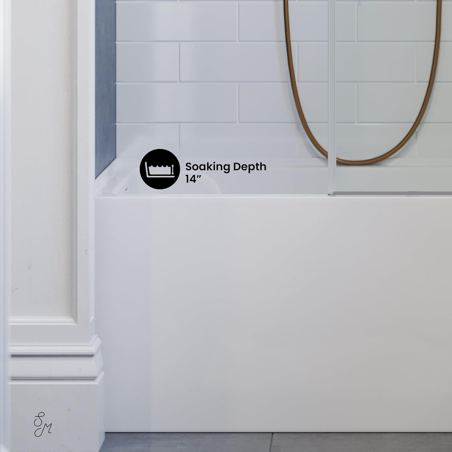 Voltaire 48' x 30' Left-Hand Drain Alcove Integrated Armrest Bathtub with Apron