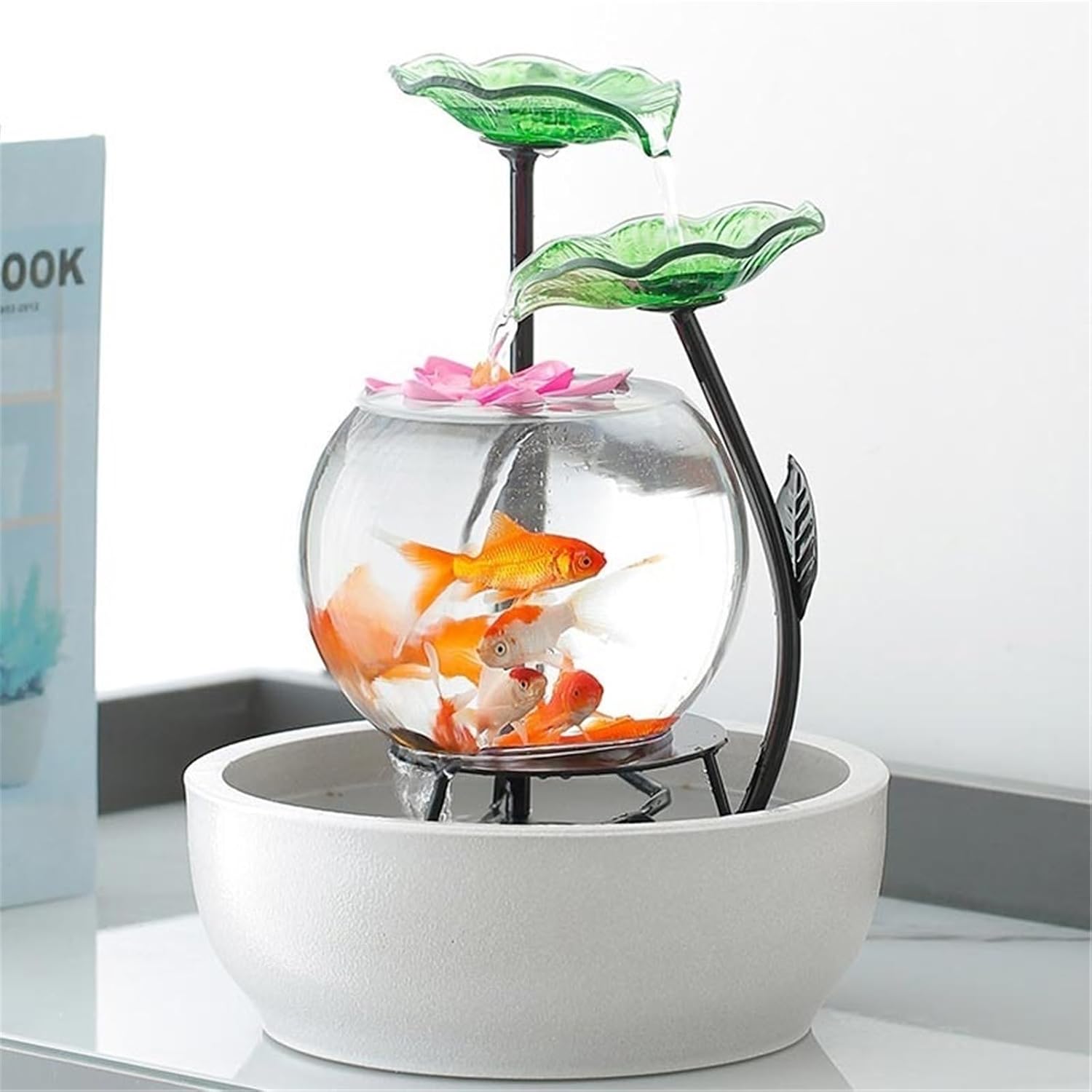 Tabletop Luxury-Style Fish Tank Water Ornament Tabletop Fountains Home Office Desktop Decorations Decor