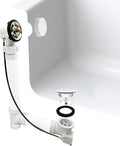 Westbrass A50P35BJ-50 1-1/2' Sch. 40 PVC 35' Cable Driven Bath Waste Kit with Ball Joint Head and Brass Trim Drain Kit, White
