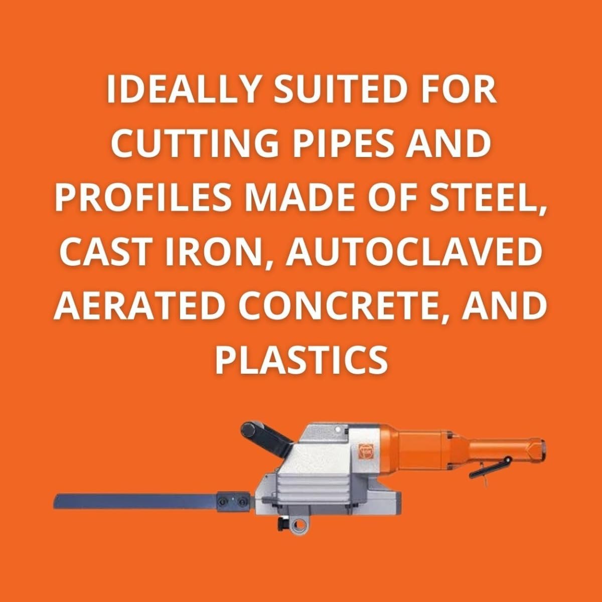 Fein STS 325 R Pneumatic Hacksaw - Heavy-Duty Air-Powered Saw for Cutting Pipes and Profiles, 3-1/8' to 24' Pipe Clamping, 45° Mitre Cuts, 87 PSI, 1,100 W - 75340813000