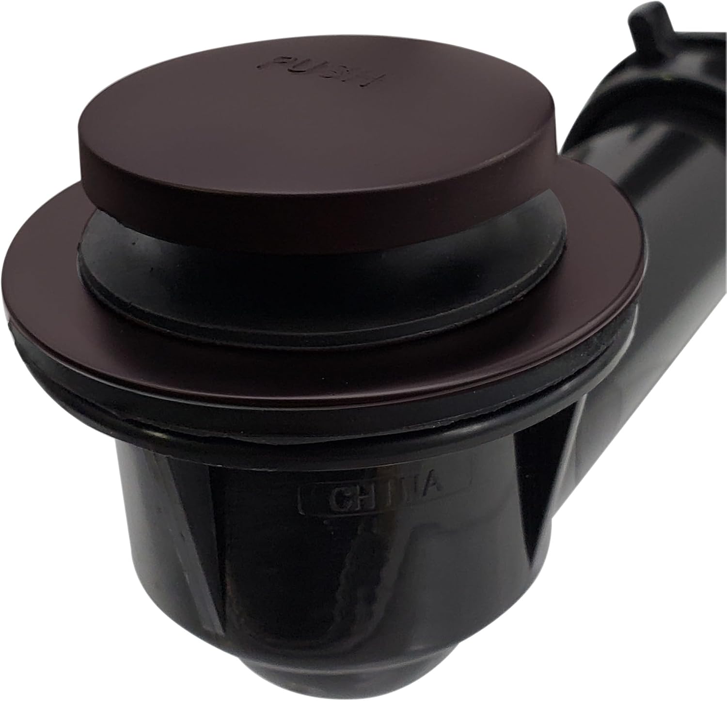 Westbrass Y593144-4-12 14' Black Tubular Bath Waste & Overflow Assembly with Tip-Toe Drain Plug and Two-Hole Faceplate, Oil Rubbed Bronze (4-Pack)