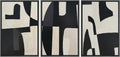 SIGNLEADER Framed Canvas Print Wall Art Set Black and Beige Abstract Shapes Modern Geometric Illustrations Boho Decorative for Living Room, Bedroom, Office - 24'x36'x3 Black