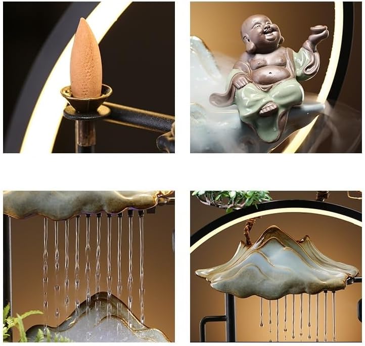 GUERNSEY Tabletop Fountain Tabletop Fountain Creative Living Room Circulating Water Landscape Fountain Humidifier Office Home Furnishings Indoor Fountain