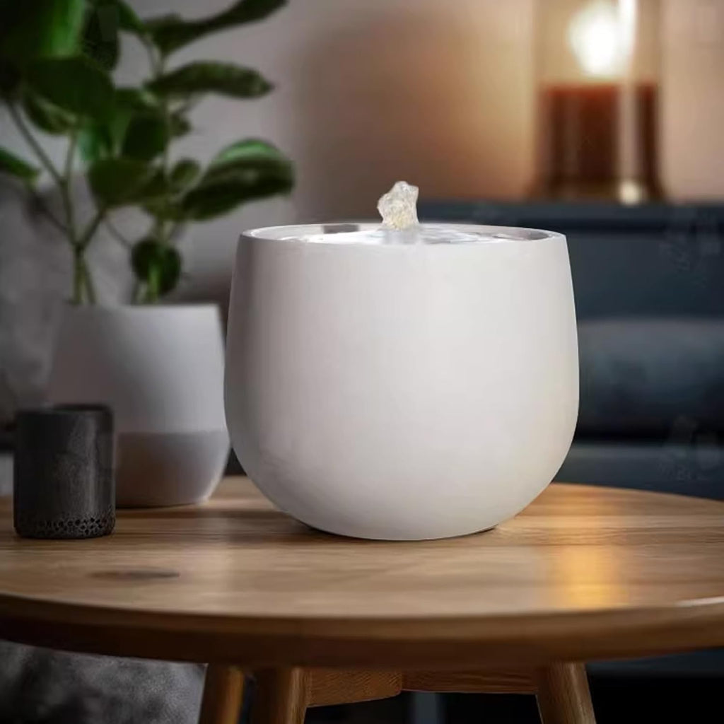 Tabletop Fountain Decoration Fountain Circulation Water System Modern And Simple Water View Porch Decoration Living Room Bedroom Office Desktop Decoration Tabletop Water Fountain ( Color : White )