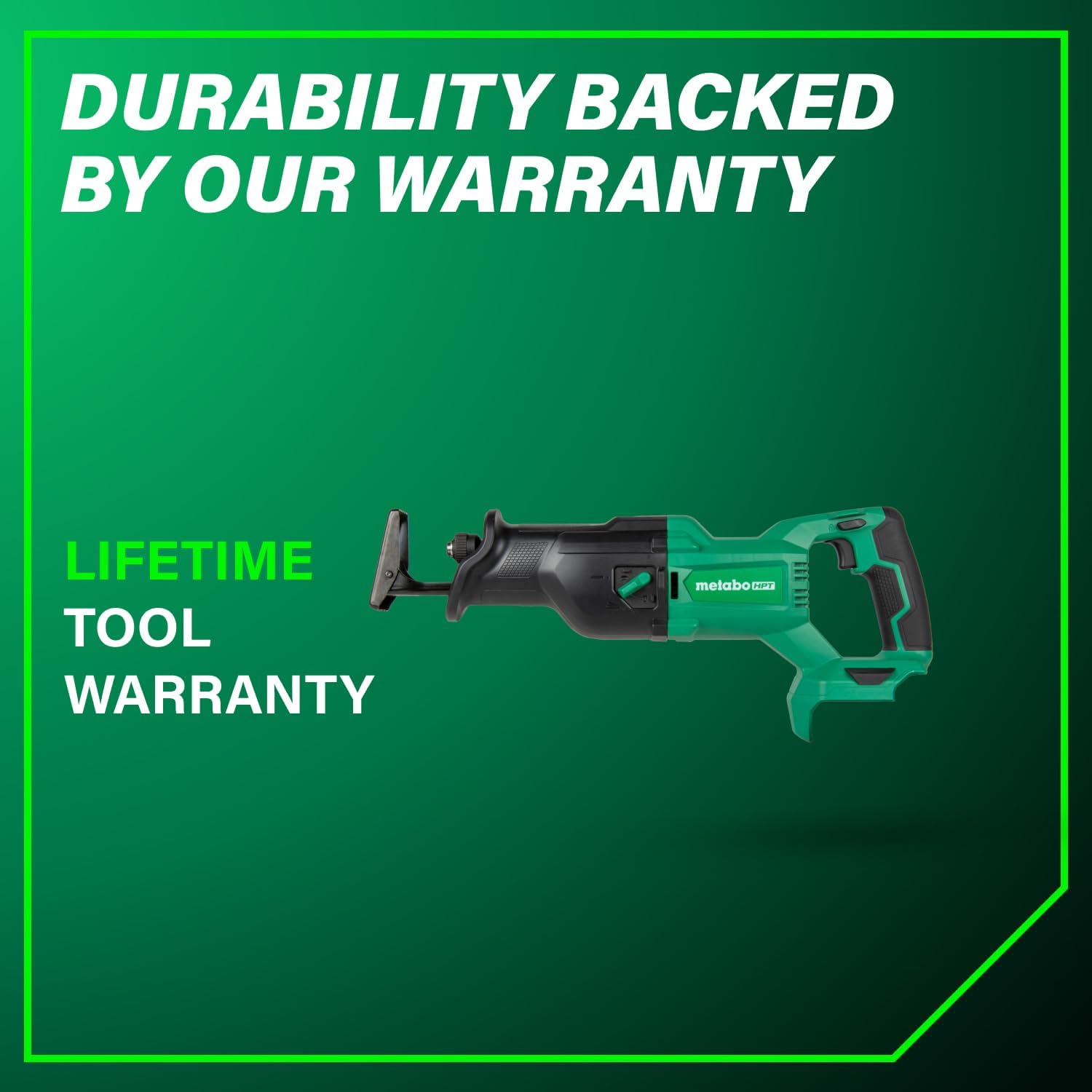 Metabo HPT 18V MultiVolt Cordless Reciprocating Saw, Orbital Cut Mode, 36% Less Vibration, 1-1/8' Stroke Length, 3,000 SPM, LED Light, Tool Body Only, CR18DBQ4