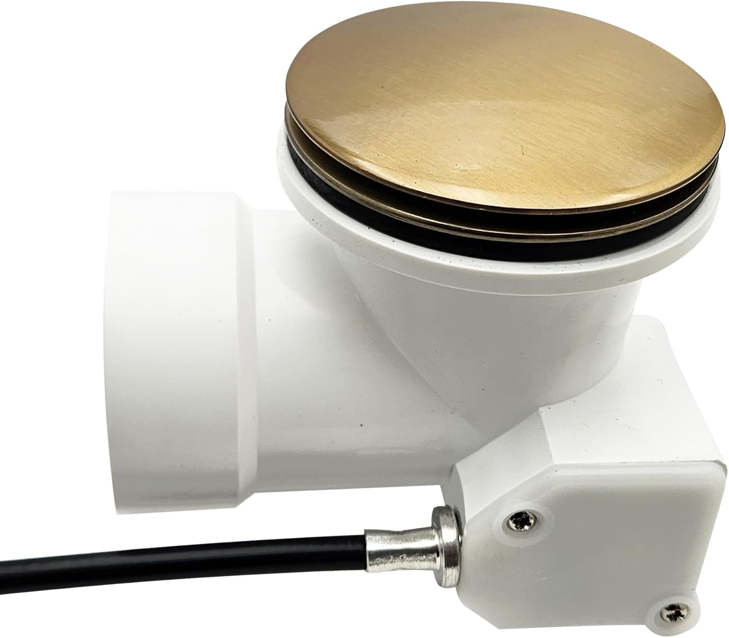 Westbrass A50P35BJ-19 1-1/2' Sch. 40 PVC 35' Cable Driven Bath Waste Kit with Ball Joint Head and Brass Trim Drain Kit, Champagne Bronze