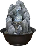 HIHELO Desktop Fountain Desktop Fountain Indoor Tabletop Fountain Waterfall with Rotatable Ball for Desk Office Home Bedroom Water Fountain Outdoor