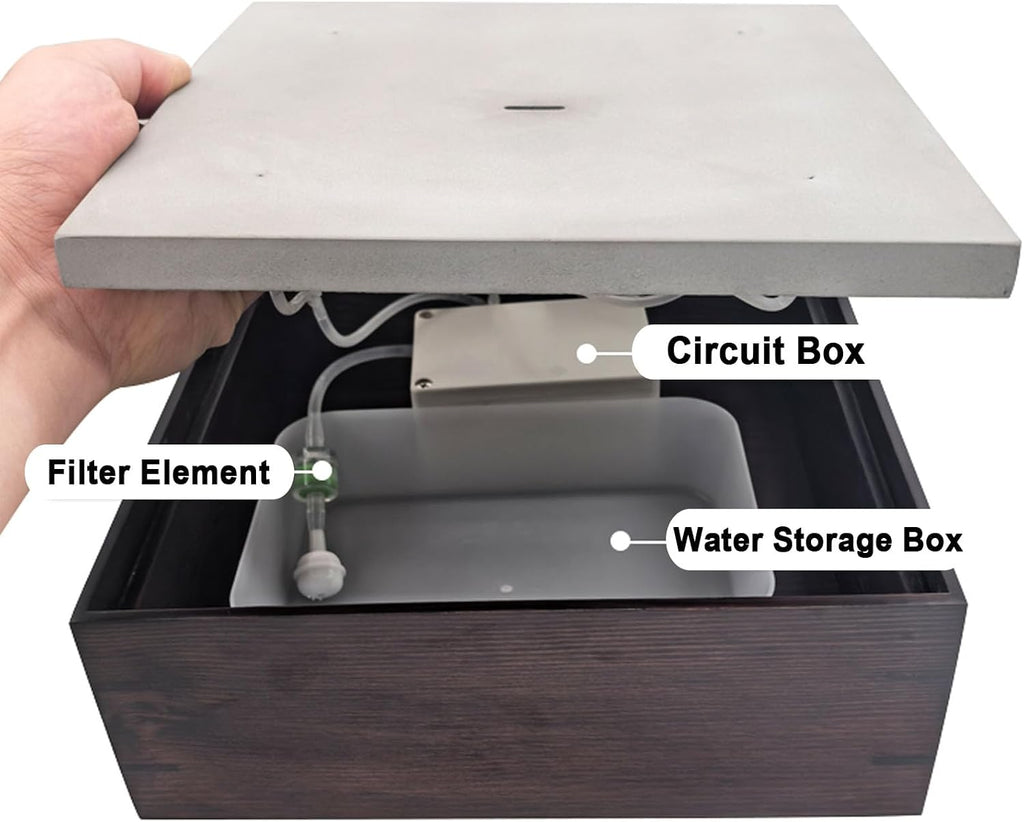 Tabletop Fountain Indoor, Modern Sculpture of Flowing Water, Built-in Anti-Clogging Filter, Reusable, 600ml Storage Capacity, Adjustable Flow Rate, for Office, Living Room, Bedroom