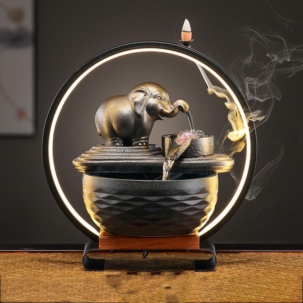 GUERNSEY Tabletop Fountain Flowing Water Ornaments Living Room Flowing Water Fountain Desktop Home Decorations Study Desk Desktop Fountain Indoor Fountain