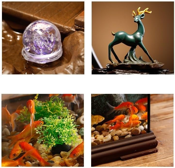 Tabletop Water Fountain Tabletop Fountain Fish Tank Flowing Water Ornaments Circulating Water Fountain Landscape Home Living Room Office Desktop Decoration Indoor Fountain(B)