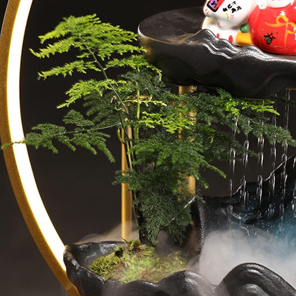 GUERNSEY Tabletop Fountain Company Front Desk Automatic Waving Water Ornaments Office Desktop Circulating Water Decorative Fountain Indoor Fountain