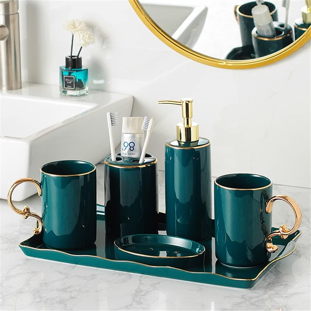 Ceramic Bathroom Five-piece Toiletry Set Supplies Creative Kit
