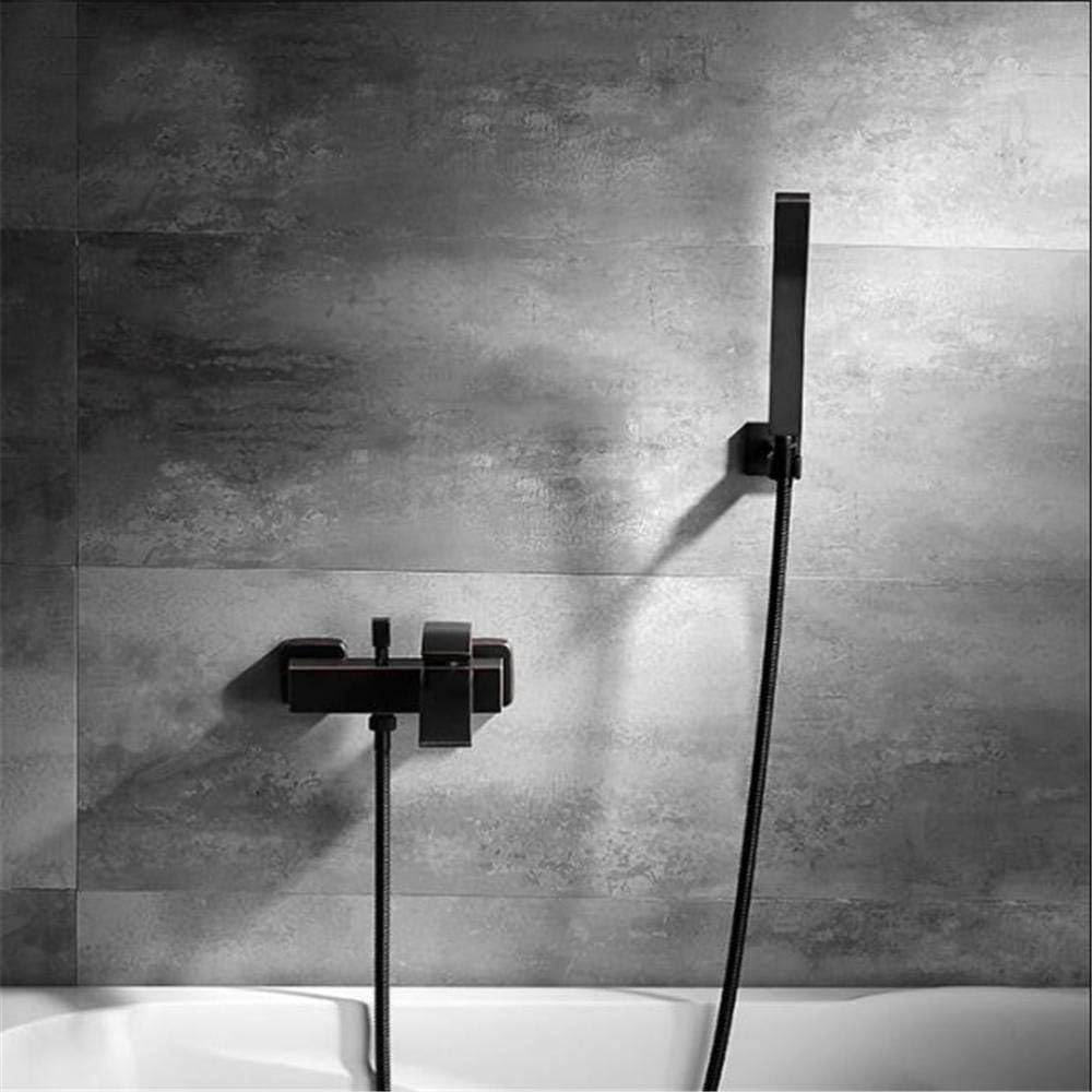 Bathroom Faucet Shower Set Black Square Tube Single Handlebath Shower Faucet Bathtub hot and Cold Water Antique Brass Shower Faucet Set