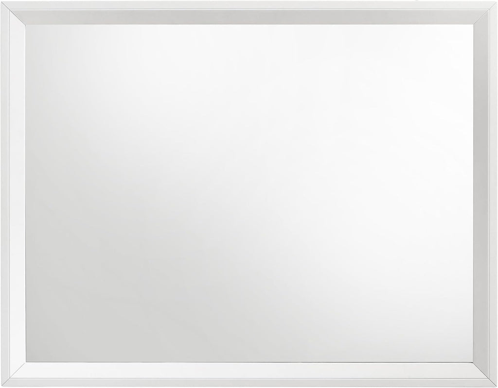 Coaster Home Furnishings Sonora Contemporary 4-Piece Bedroom Set Leatherette Upholstered Queen Size Panel Bed Frame 54-inch Headboard White 224861Q-S4