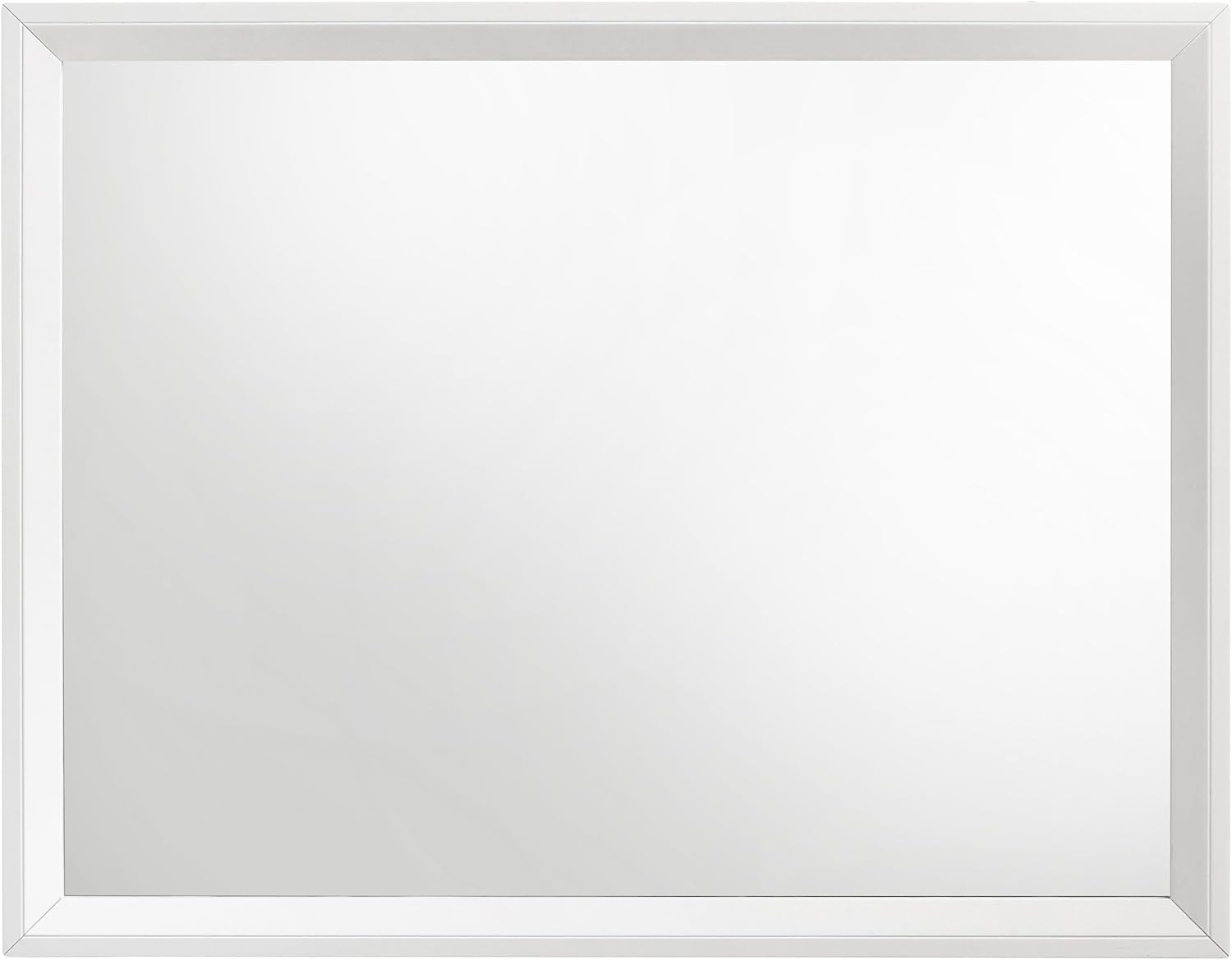 Coaster Home Furnishings Sonora Contemporary 4-Piece Bedroom Set Leatherette Upholstered Queen Size Panel Bed Frame 54-inch Headboard White 224861Q-S4