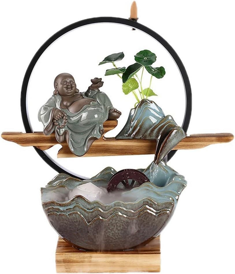 GUERNSEY Tabletop Fountain Home Living Room Water Fountain Ornaments Desktop Office Living Room Study Desktop Fountain Decorations Indoor Fountain