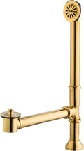 Artiwell Vintage Claw Foot Tub Drain Kit with Lift and Turn Bath Drain Stopper, 1-1/2' Brass Tubular Leg Tub Bathtub Waste and Overflow Drain Assembly with Drain Plug and Bathtub Overflow Cover