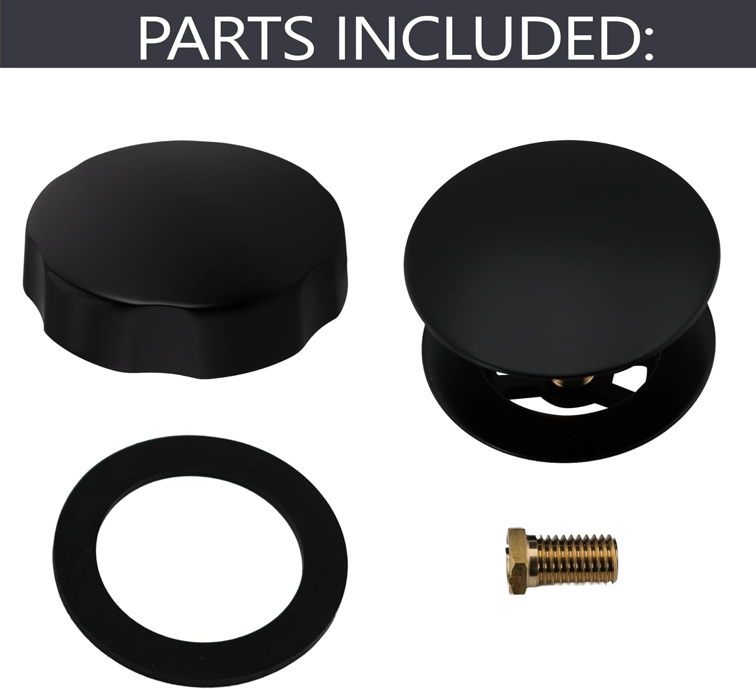 Westbrass D50TE-10-62 Standard 1-1/2' Replacement Trim for Cable Drive Bath Drain Waste & Overflow Assemblies, Matte Black (10-Pack)