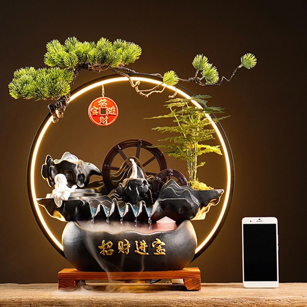 GUERNSEY Tabletop Fountain Indoor Desktop Fountain Office Circulating Water Ornaments Store Opening Desktop Decoration Ornaments Indoor Fountain