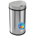 iTouchless 13 Gallon Semi-Round Extra-Wide Opening Sensor Touchless Trash Can with Odor Control System, Automatic Space Saving Stainless Steel Silver Garbage Bin for Home Kitchen and Office