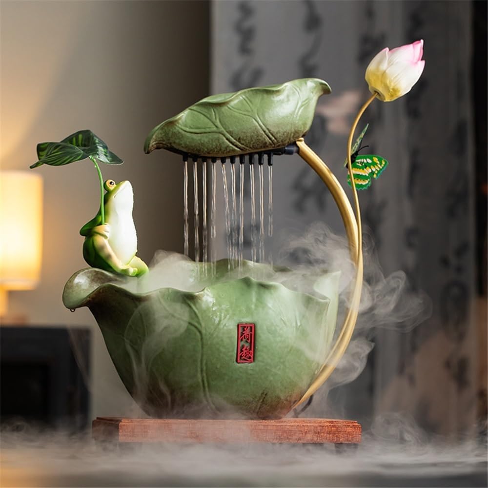 GRFIT Indoor Fountain Tabletop Relaxation Fountain with Decorative Running Water for Living Room and Office Desk. Table Fountain