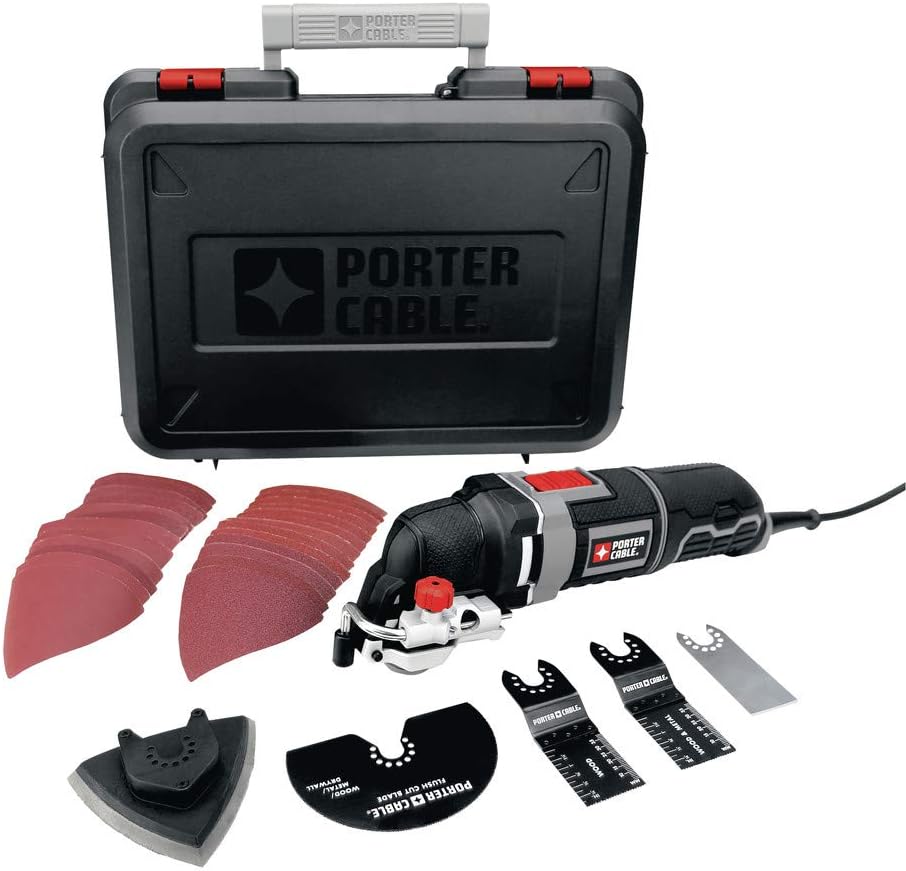 PORTER-CABLE Oscillating Tool Kit with 31-Piece Accessories, 3-Amp (PCE605K)