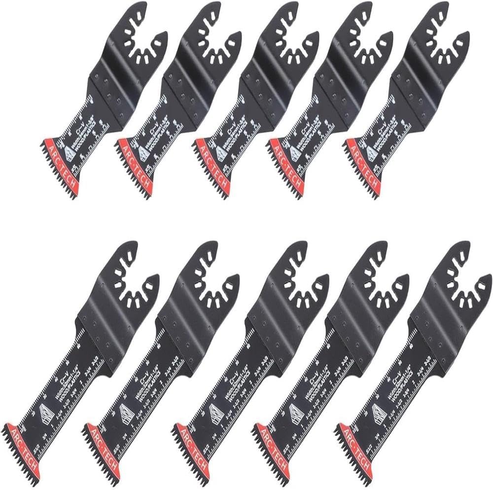 10 Pack Japanese Tooth Saw Blades Extra-Long Oscillating Multitool Blades Kit for Genuine for OEM Replacement