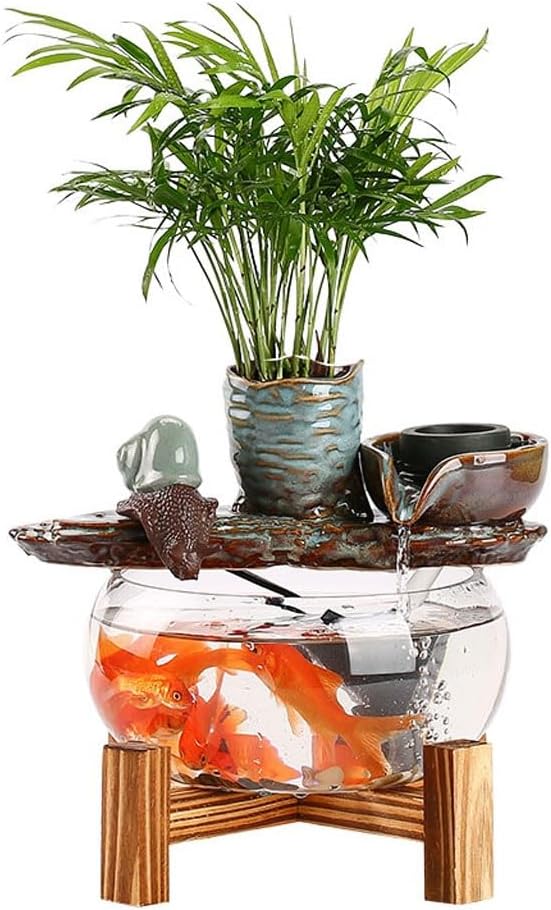 GUERNSEY Tabletop Fountain Tabletop Fountains Chinese Tea Room Desktop Circulating Water Fish Tank Ornaments Home Living Room Desktop Creative Ornaments Indoor Fountain