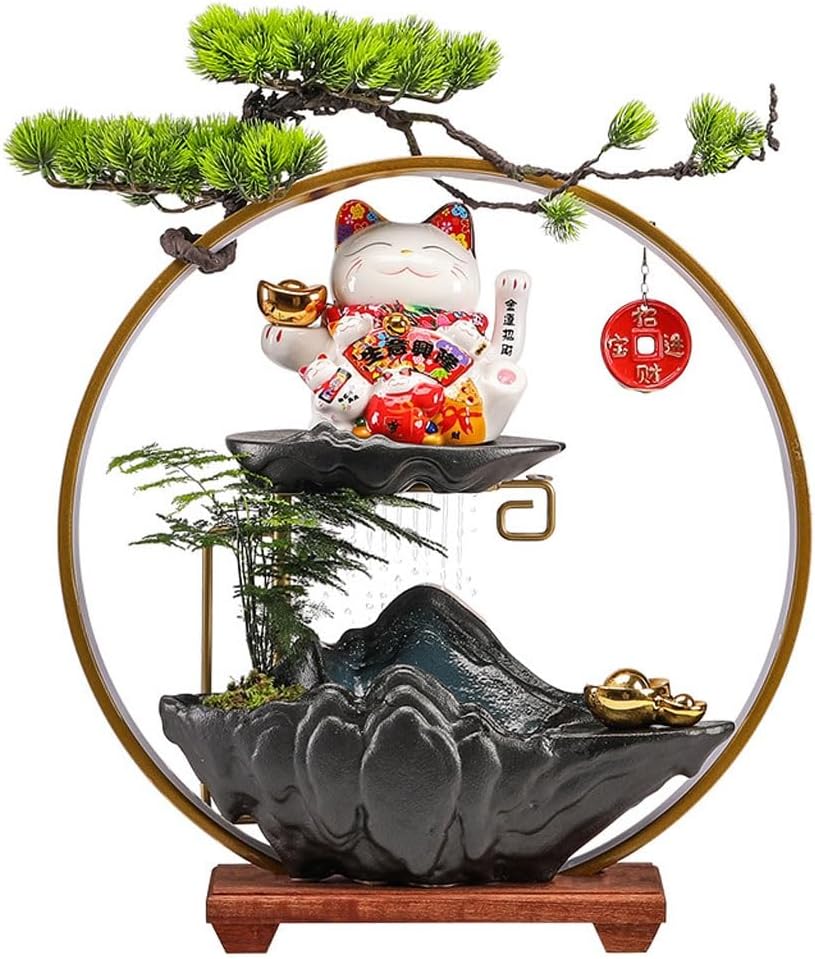 GUERNSEY Tabletop Fountain Company Front Desk Automatic Waving Water Ornaments Office Desktop Circulating Water Decorative Fountain Indoor Fountain
