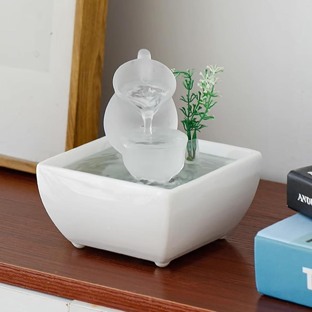 GLigeT Tabletop Fountain Small Flowing Water Fountain Home Finance Decoration Recycling Water Simple Relocation Desktop Fountain Water Fountain Decor