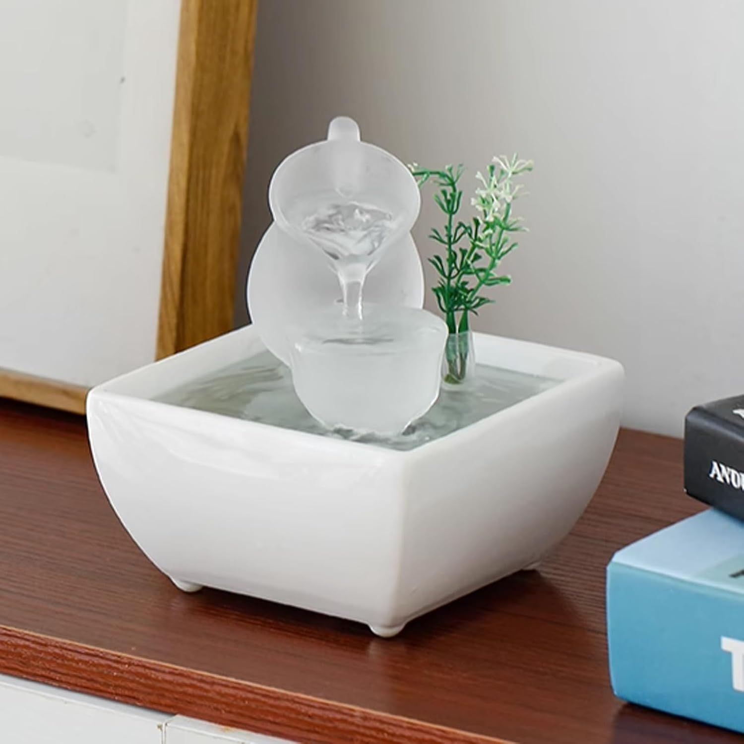 GLigeT Tabletop Fountain Small Flowing Water Fountain Home Finance Decoration Recycling Water Simple Relocation Desktop Fountain Water Fountain Decor