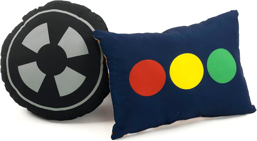 Lush Decor Racing Cars Reversible Comforter Queen Size 5 Piece Set Full/Queen Gray & Orange - Kids Bedding Set Queen Comforter - Car Decor