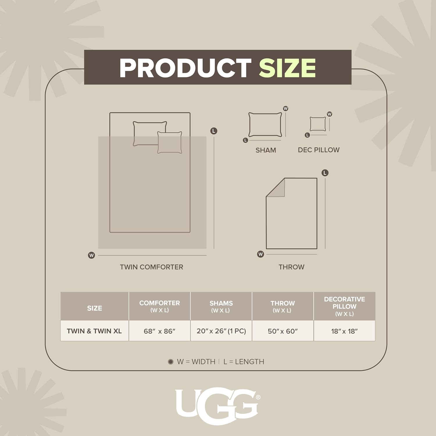 UGG Remina Twin Comforter Set 4 Piece Bed in a Bag with Throw Blanket, Decorative Pillow, Sham, and Reversible Comforter Hypoallergenic Washable College Dorm Bedding, Twin XL, Charcoal Grey