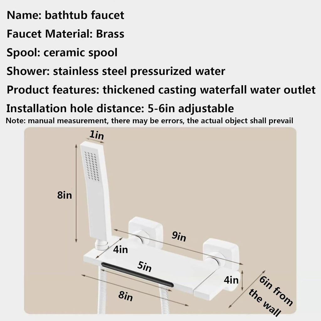 Easy Shower Set, Bathroom Shower Set, Utility Shower Set with Large Shelf, Waterfall Drain, Brass Body, Booster Shower Head, Silicone Spout, Suitable for Bathroom, Hotel, Gym, Pet Shop ( Color : Cream