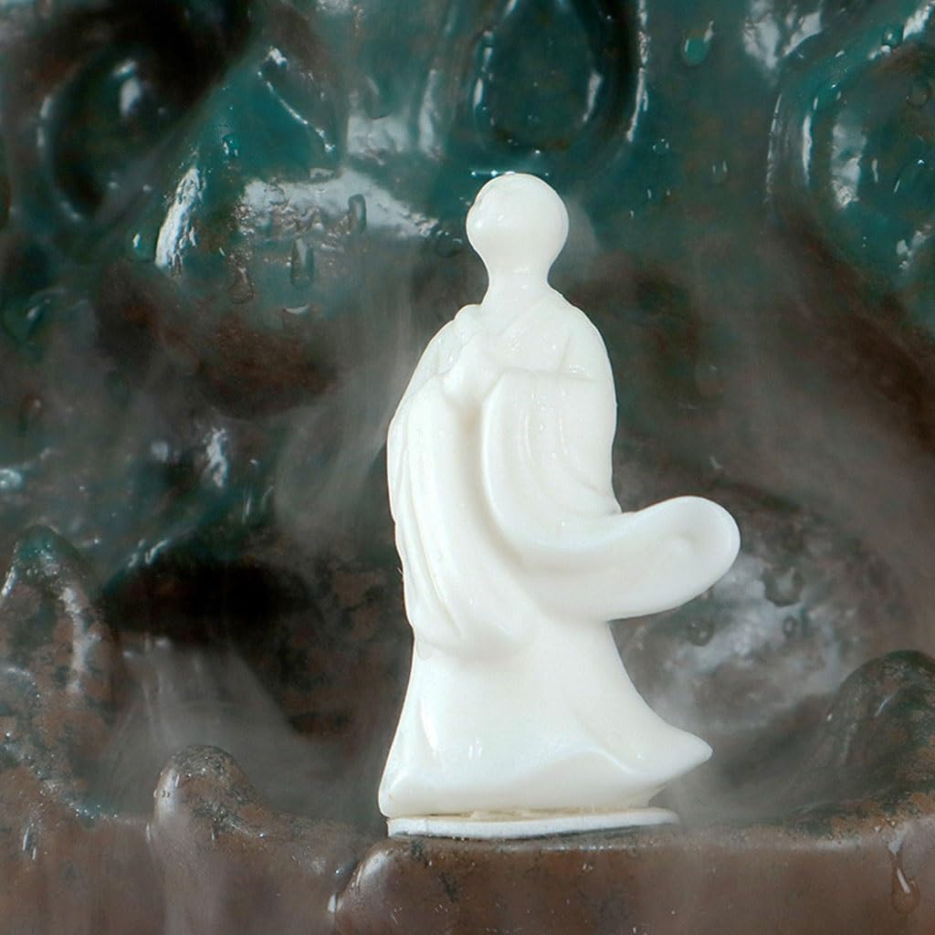 GUERNSEY Tabletop Fountain Flowing Water Ornaments Chinese Style Ceramic Water Circulation Desktop Fountain Living Room Desktop Decorations Indoor Fountain