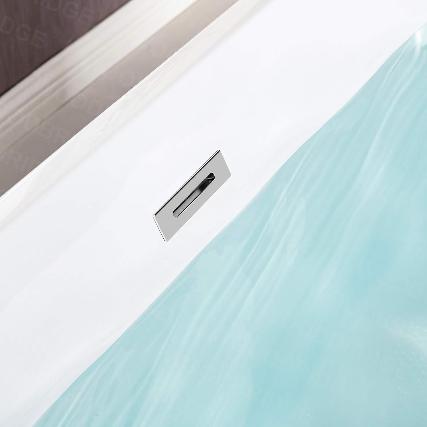 WOODBRIDGE 59' Freestanding White Acylic Soaking Bathtub with Chrome Drain and Overflow,BTS1509-C-Drain&O