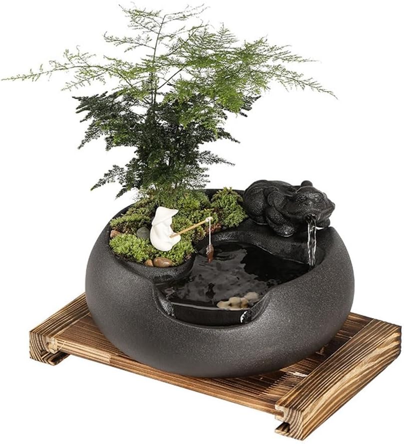 GUERNSEY Tabletop Fountain Desktop Water Ornaments Home Small Fountain Office Desktop Circulating Water Study Desktop Fountain Decoration Indoor Fountain