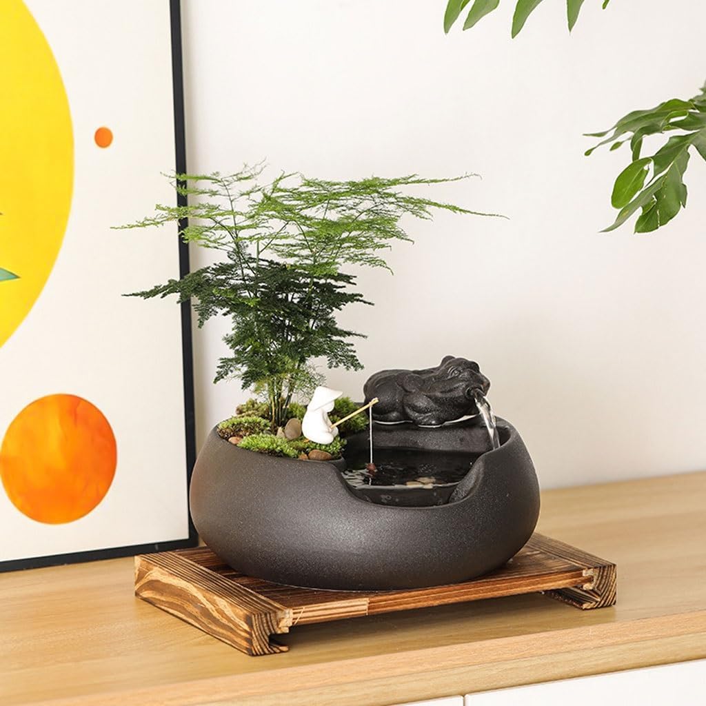 GUERNSEY Tabletop Fountain Desktop Water Ornaments Home Small Fountain Office Desktop Circulating Water Study Desktop Fountain Decoration Indoor Fountain