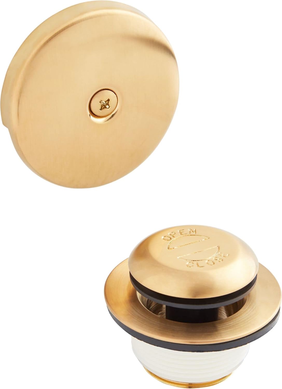 Signature Hardware 446710 Pop-Up Drain with Overflow Cover for Alcove Tub