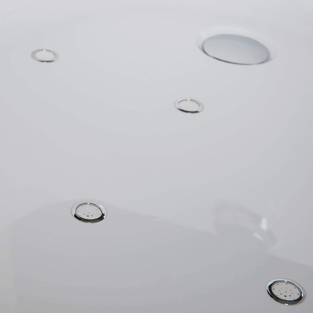WOODBRIDGE 67' Acrylic Freestanding Bathtub Contemporary Soaking Chrome Overflow and Drain,White Air Bubble Tub