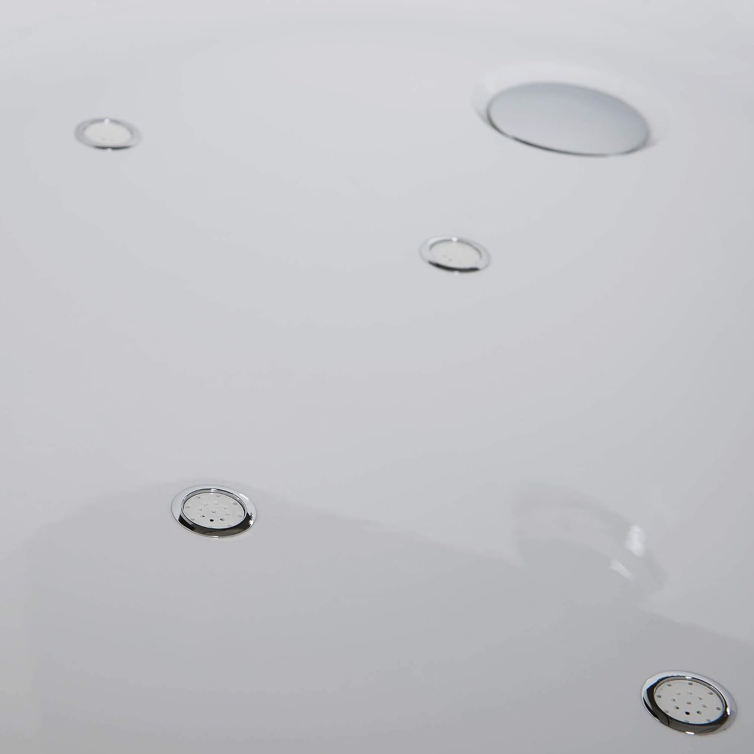 WOODBRIDGE 67' Acrylic Freestanding Bathtub Contemporary Soaking Chrome Overflow and Drain,White Air Bubble Tub
