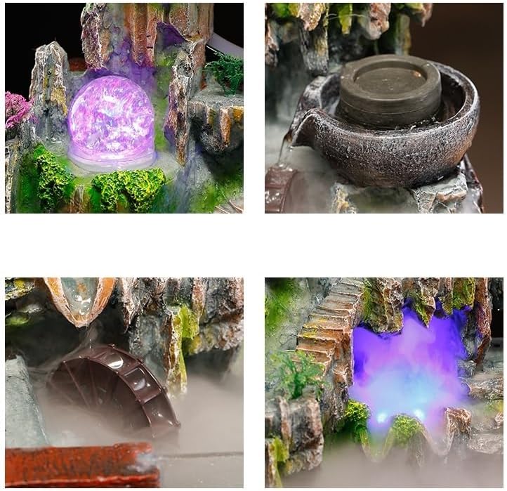 GUERNSEY Tabletop Fountain Tabletop Fountain Creative Living Room Water Fountain Humidifier Fish Tank Landscape Decoration Landscaping Office Desktop Decoration Indoor Fountain