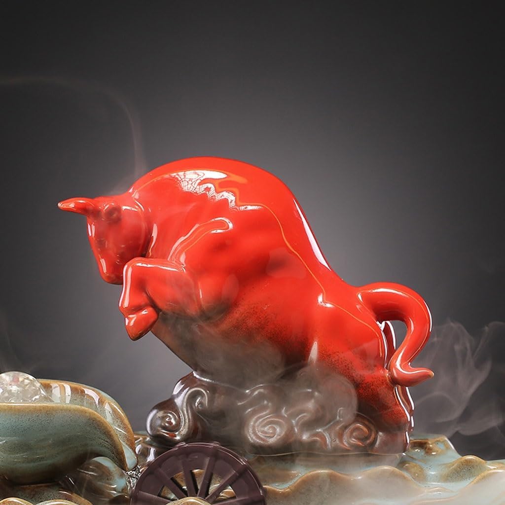 GUERNSEY Tabletop Fountain Chinese-Style Office Desktop Circulating Water Fountain Ornaments Home Living Room TV Cabinet Desktop Decorations Indoor Fountain