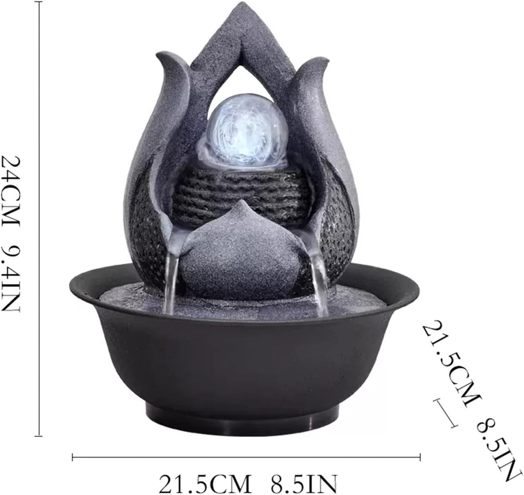 HIHELO Tabletop Fountain Tabletop Fountain Indoor Flowing Water Decorative Fountain Home Decoration Circulating Water Ornament Desktop Lucky Fountain Indoor Fountain
