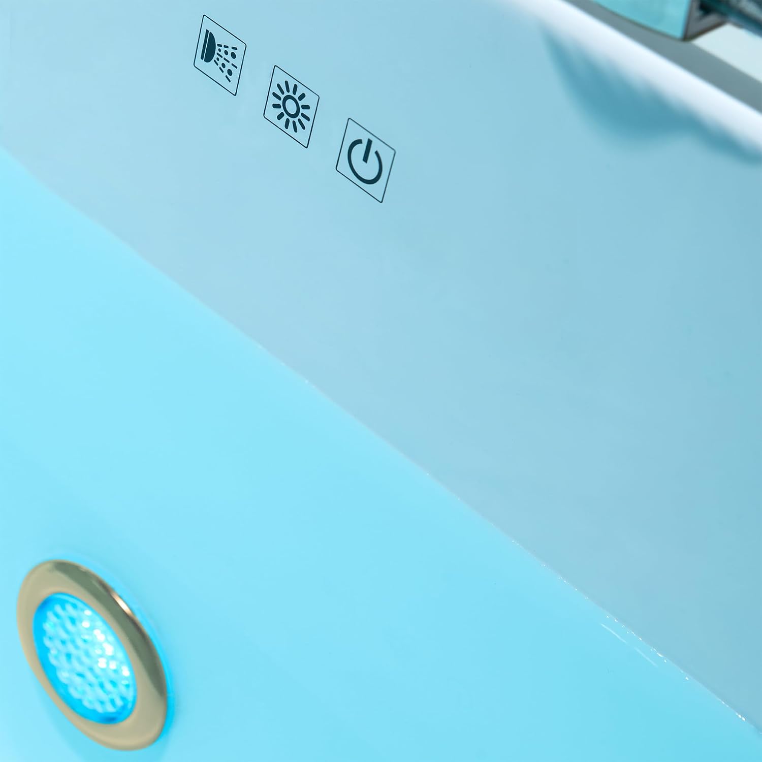 WOODBRIDGE 60' x 32' Alcove Acrylic Rectangular Whirlpool Heated Jetted Tub in White with right Drain, Brushed Gold Finish Trim and Drain Kit Included, BS667-R-BG03