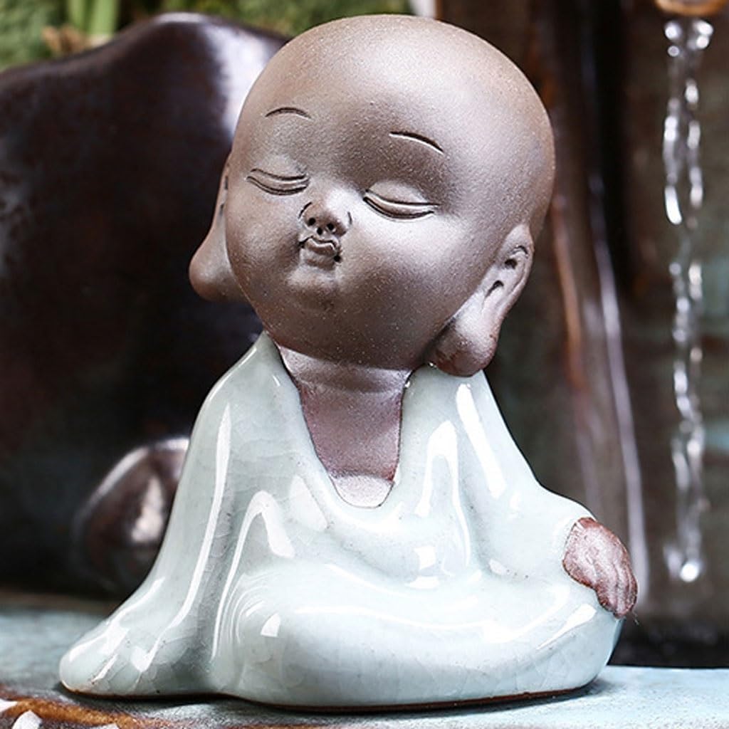GUERNSEY Tabletop Fountain Tabletop Fountains Chinese Style Ceramic Water Ornaments Home Living Room Desktop Fountain Study Desktop Xunhua Water Fountain Indoor Fountain