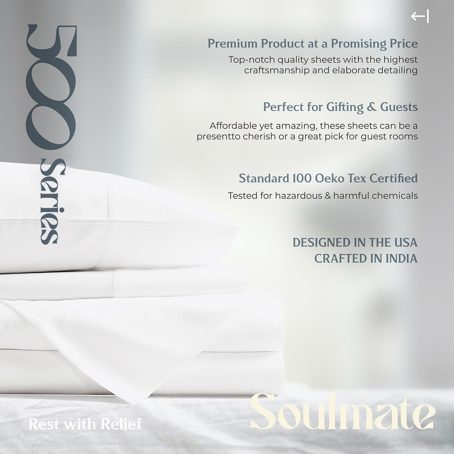 Mayfair Linen 100% Egyptian Cotton 2 Pack Full Sheet Set - Luxury 500 Series Soulmate Collection Cotton Sheets Full Size (8 PC, Ivory), Silky Soft, Cooling 16' Deep Pocket Hotel Quality Sheet