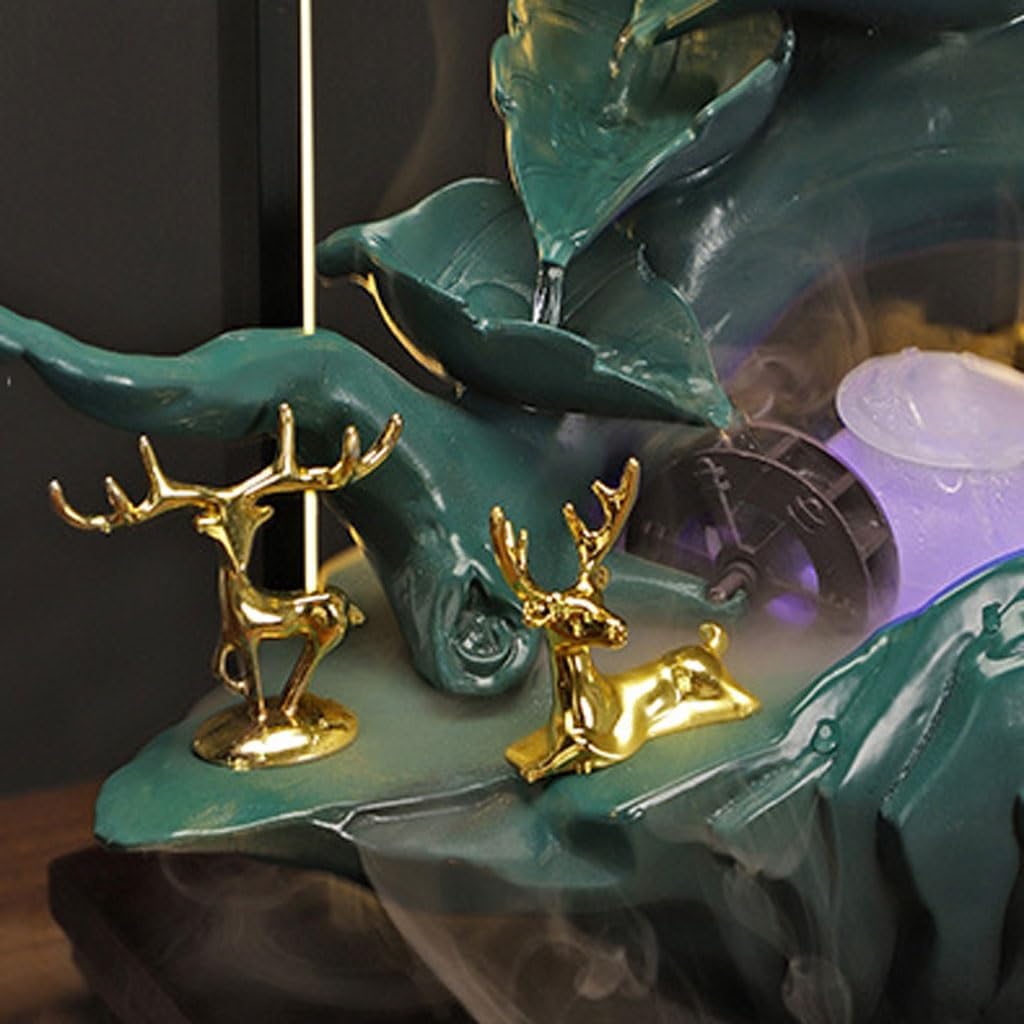 GUERNSEY Tabletop Fountain Lighting Water Ornaments Water Circulation Humidification Fountain Living Room Porch Office Desktop Indoor Fountain