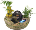 Desktop Fountain Office Indoor Tabletop Fountain with LED Lights & Automatic Pump Waterfall Feature for Home Office Bedroom Desk Decoration Home Decor Housewarming(A)