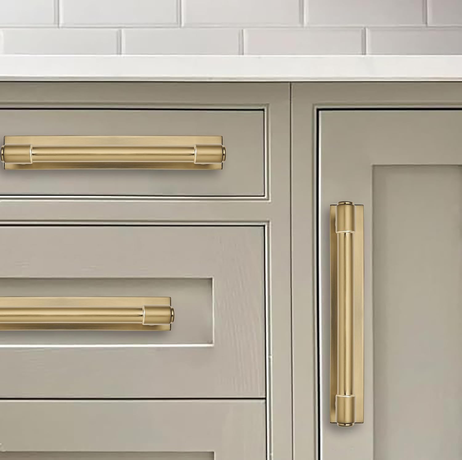 khtumeware 5 Pack 12 Inch(305 mm) Center to Center Brushed Gold Cabinet Pull Backplate with Base Plate Zinc Solid Brushed Brass Kitchen Cabinet Handles Drawer Pulls Cabinet Hardware